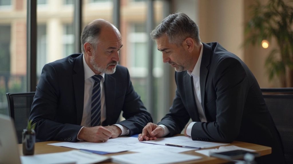 Финансовый советник обсуждает инвестиционный портфель с клиентом