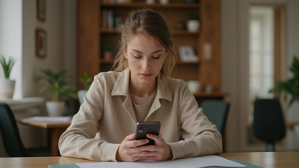 Казахстанская женщина анализирует свои расходы в мобильном приложении