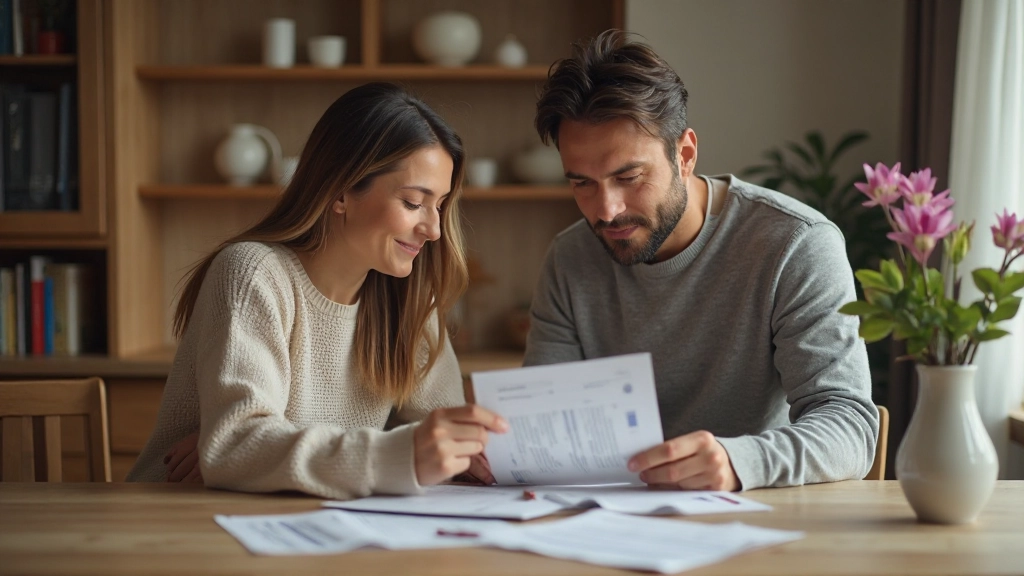 Семья планирует семейный бюджет, анализируя выписки по кредитным картам и квитанции