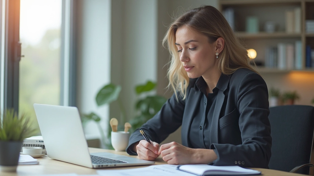 Профессиональная женщина анализирует личные финансы с графиками на рабочем столе