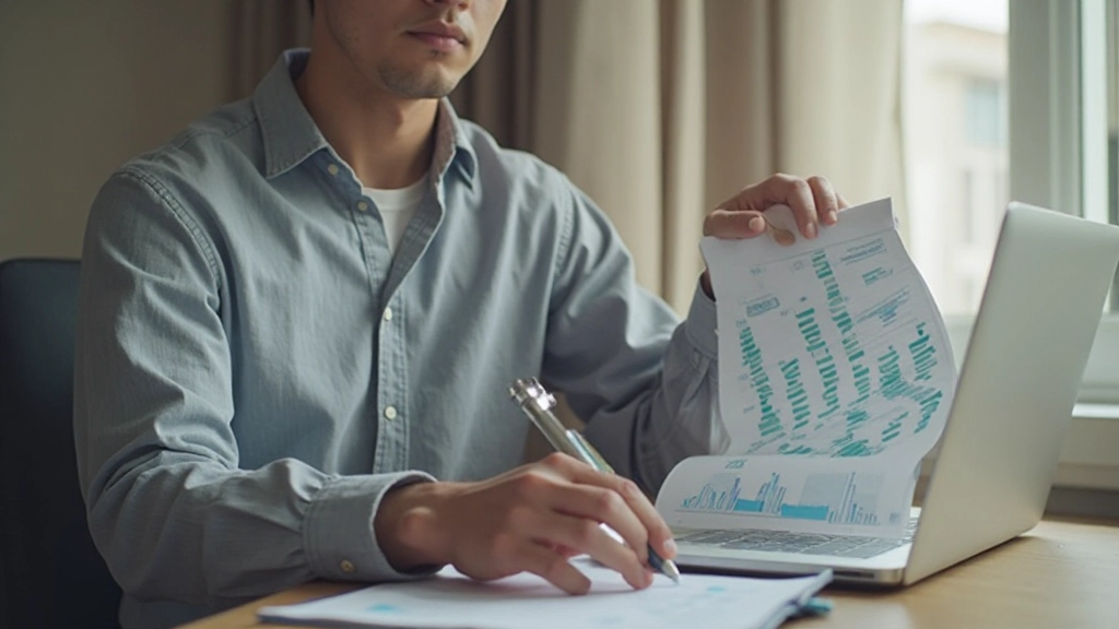 Молодой казахстанец составляет бюджет на компьютере дома